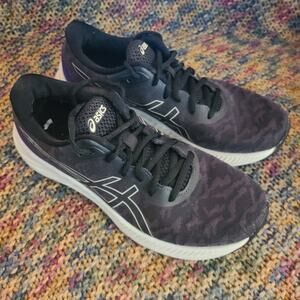 Asics Shoes Womens 7.5 Gel Excite 8 Running Sneakers 1012B085 Black & .Purple‎